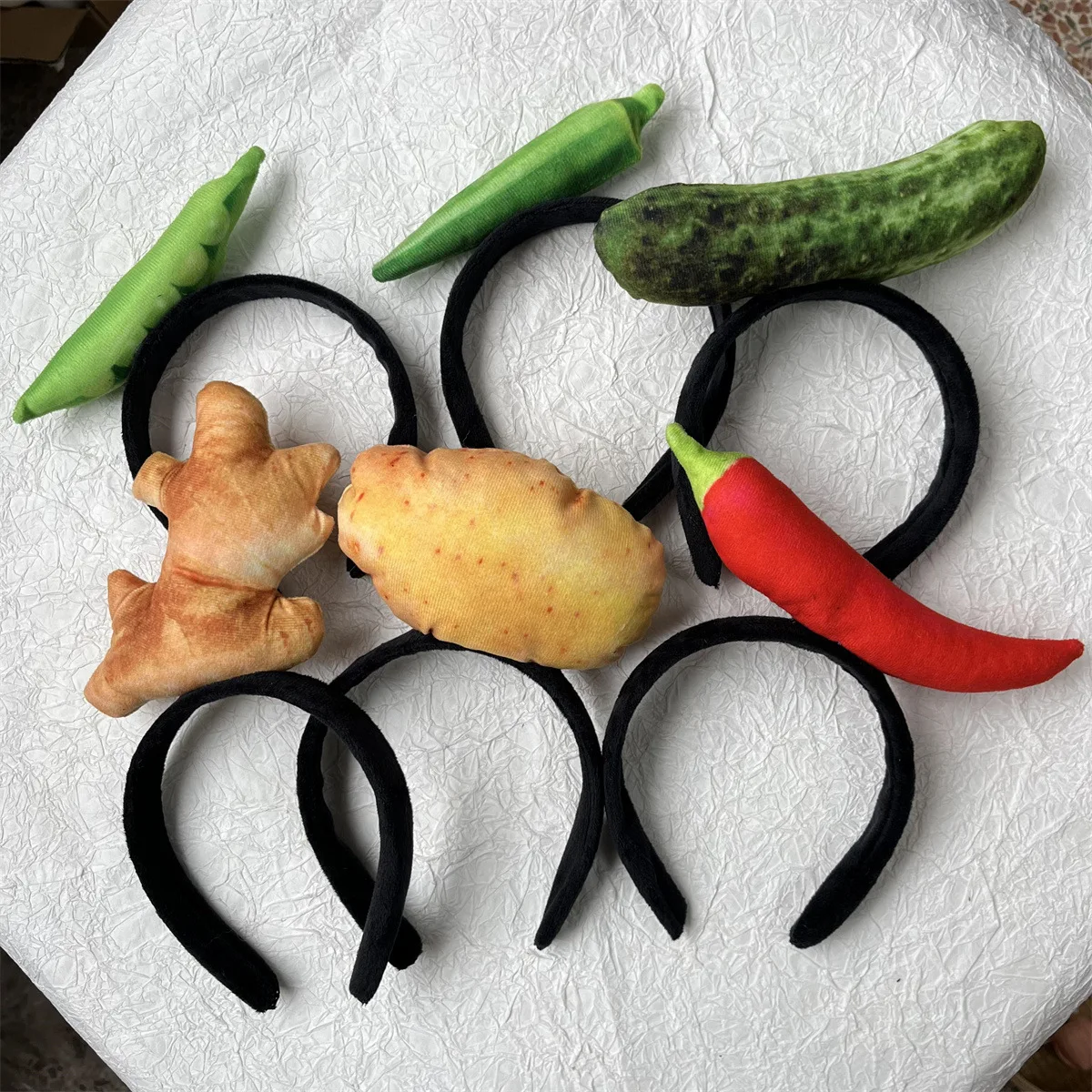 kf-Sf984b836d7234cd1b25cf720f976c6b1M vegetable Fruit snack Simulated Food Hair Hoop Personality Vegetable Hamburg Hotdog Headband Ice Cream Bread Daily - Image 1
