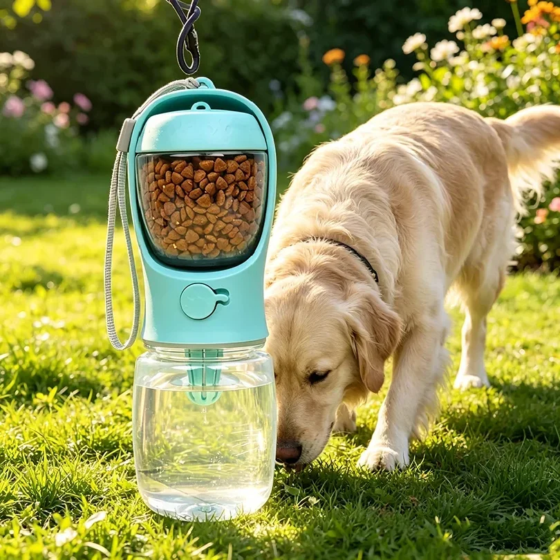 kf-Sfa996d0167d44d689d75ca46fee2b709L Portable Dog Cat Water Bottle with Storage Food and Water Container for Puppy Pets dogs Feeder Bowl Outdoor Travel Pet supplies - Image 1