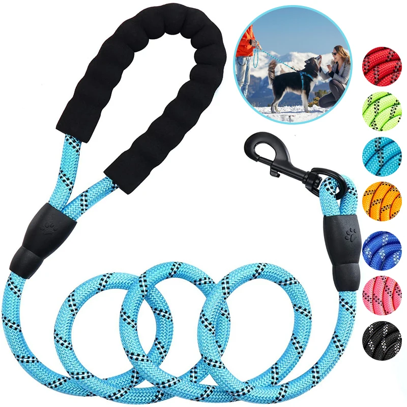 kf-Sfbc4cec8bd564d95a54b995e4de83659l 3m pet Reflective Nylon tow rope non slip foam handle pet Adjustable towing ropes large middlesmall dogs outdoors Pet Supplies - Image 1