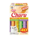Churu Creamy Lickable Wet Cat Treats 0.5 oz 40 Tubes Chicken Flavor