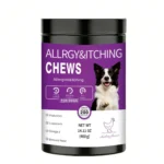 200ct Dog Allergy Chews Supplements Relief Itchy Chew Probiotics Vitamins for Skin Coat Anti Itch Immune for Dogs Paws Treatment