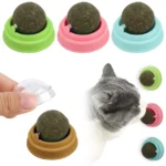 Natural Catnip Cat Wall Stick-on Ball Toy Scratchers Treats Healthy Natural Removes Balls to Promote Digestion Cat Pet Supplies