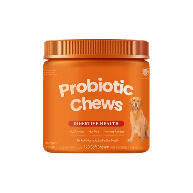 kf-Sfe5191e54c554194a9878e35f81d4a31b Dog Probiotic Chews Digestive Health Support Chicken Flavor 120 Count Soft Chews Gut & Immune Support Supplement for Dogs - Image 1