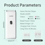 Dog Hair Clipper Electric Pet Hair Trimmer Suitable for Shaving Pet Products - Image 6