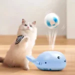 Electric Floating Ball Cat Toy Whale Shaped Interactive USB Rechargeable Dual Function Fan Pet Teaser Toy for Cats - Image 12