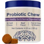 Dog Probiotics for Gut Health, Digestive Support, Occasional Diarrhea and Seasonal Allergies, Chicken Flavor