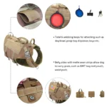 Tactical Dog Harness Military No Pull Pet Harness Vest For Medium Large Dogs Training Hiking Molle Dog Harness With Pouches - Image 3
