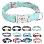 Personalized Dog Accessories Collar Nylon Printed Pet Puppy Collar Dog ID Collars Free Engraved ID for Small Medium Large Dogs
