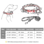 Personalized Dog Collar and Leash Set Nylon Print Dogs ID Collars Pet Lead Belt Rope Flower Accessories Small Medium Large Dogs - Image 6