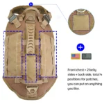 Tactical Dog Harness Military No Pull Pet Harness Vest For Medium Large Dogs Training Hiking Molle Dog Harness With Pouches - Image 2