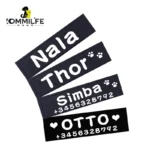 2 PCS PU Personalized Dog ID TagS for K9 Harness Collar Label Sticker Patch Custom Dog Tag Name Custom Pet Dog Harness Name Tag