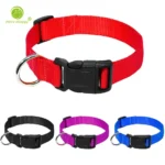 Nylon Webbing Dog Collar Heavy Duty Clip Buckle Pet Collar for Small Medium Dogs Chihuahua Dog Red Black Blue Purple 20
