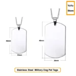 100pcs/lot Stainless Steel Army Dog Tags Blank Military Dog Tags Suitable for Laser Engraving Blank Id Tag
