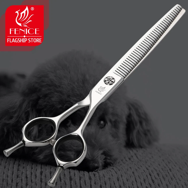 kf-Hb96b8eb4239e4eb4b4314cb144f83b7aO Fenice 7.0 inch Professional Thinning Dog Scissors JP440C Pet Grooming Shears Dogs Hair Cutting Tools - Image 1