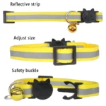 Reflective Cat Safety Buckle Collar Adjustable Custom Personalized ID Free Engraving Nylon Puppy Kittens Necklace - Image 4