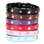 S/M/L Star Studded Pet Dog Collar Leather Puppy Collars for Small Medium Dogs Cat Neck Strap Pet Supplies Chihuahua Collars - Image 3