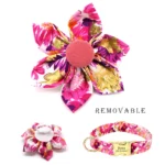 Personalized Dog Collar and Leash Set Nylon Print Dogs ID Collars Pet Lead Belt Rope Flower Accessories Small Medium Large Dogs - Image 3