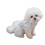 Summer Floral Print Pet Dog Dress with D-Ring Lace Ruffle Princess Skirt for Small Dogs And Cats - Image 6