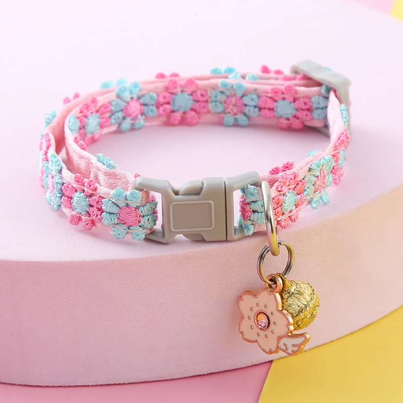 kf-S00a0627a87b94e6bbf9c0f985fe7b77b8 Pet Collar With Bell Cartoon Footprint Colorful Dog Puppy Kitten Collar Adjustable Safety Bell Ring Necklace Pet Accessories - Image 1