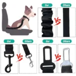 Adjustable Dog Car Seat Belt Elastic Pet Safety Restraint Heavy Duty Nylon Leash For Vehicle Travel - Image 3