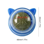 Rotatable Catnip Wall Ball Toy with Scratcher & Cat Grass, Teeth Cleaning Snack Ball for Healthy Digestion & Play - Image 6