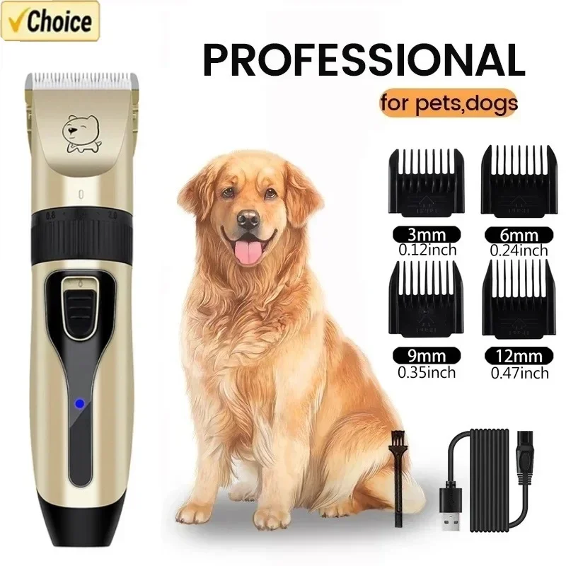 kf-S0355972629674844871d79244c982e9dM Dog Professional Hair Clipper Electrical Grooming Trimmer for Pets USB Rechargeable Cat Shaver Animals Haircut Machine - Image 1