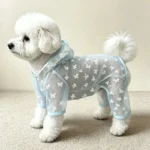Hooded Sunscreen Mosquito Proof Dog Cat Clothes Summer Thin Mesh Four Legged Apparel With Bow For Small Pets Bichon Maltese - Image 2