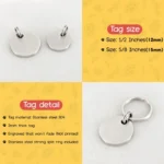12mm Custom Engraved Pet Tag Stainless Steel ,Tiny Dog Cat ID Name Tag, Laser Puppy Kitten Silver Gold Rose Gold Pet Collar - Image 4