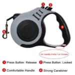 3m 5m Dog Leash Strong Nylon Puppy Lead For Small Medium Large Dogs Cats Automatic Retractable Durable Yorkshire Pet Supplies - Image 5