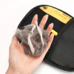 Upgrade Edition Large Pet Static Hair Removal Gloves - Black Polypropylene Cat Grooming Gloves with Yellow Accents - Image 4