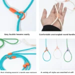 Pet Dog Training Round Rope 150cm Light Weight Nylon P Chain Collar Adjustable for Small Medium Dogs Walking Leash Pet Supplies - Image 3