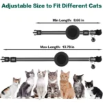 Cute Cat Collar Airtag Breakaway Reflective Kitten Collar with Bell for Apple Air Tag Holder Bell Nylon Silicone Collar for Cats - Image 2