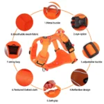 No Pull Dog Harness Pet Reflective Nylon Adjustable Medium Large Naughty Dog Vest Safety Vehicular Lead Walking Running - Image 3