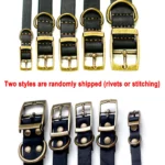 Leather Dog Collar with Rust-Proof Buckle Soft Genuine Cowhide Heavy Duty Metal Dog Collar Adjustable for Small Medium Dogs Pets - Image 3
