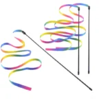 Pet Cat Toys Cute Funny Rainbow Strips Stick Cat Teaser Wand Pet Toys for Cats Interactive Toys Cat Supplies Pet Products - Image 3