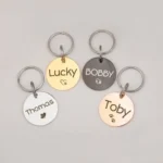 Personalized Dog ID Tags - Custom Engraved Pet Name Tags - Black Stainless Steel Dog Collar Tag for Dogs - Waterproof Durable
