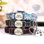 Personalized Printed Cat Collar Adjustable Kitten Puppy Collars With Free Engraved ID Nameplate Bell Anti-lost Cats Collars - Image 2