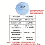 Dog Sun Hat adorable with Cartoon Dog Embroidery Design，Adjustable Sun Hat for Small&Medium Cats and Dogs，Keeping Pet Fashion - Image 4