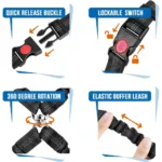Double-headed Dog Safety Harness Pet Car Headrest Restraint Device Adjustable Tension Split Connection Safety Harness for Travel - Image 6