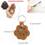 Pet Hair Memorial Keychain PU Leather Keepsake Locket for Cat Dog Fur Pet Hair Storage Pendant Handbag Hanging Accessories - Image 3