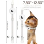 for Apple AirTag Cat Collar,Air Tag Pet Collar with airtag Holder and Bell Reflective GPS Kitten Collar for Girl Boy Cats gatos - Image 2