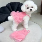 Cute Breathable Puppy Slip Dress Lace Hem Summer Pet Princess Dress Adorable Skin-friendly Dog Puffy Dress for Small Dog Cat