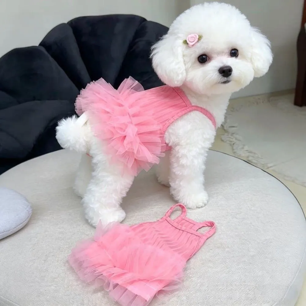 kf-S09f9f8c1b2154b6ab8f733ef556dba7d5 Cute Breathable Puppy Slip Dress Lace Hem Summer Pet Princess Dress Adorable Skin-friendly Dog Puffy Dress for Small Dog Cat - Image 1