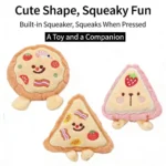 Pizza Squeaky Plush Dog Toy Pizza Shape Interactive Chew Toys for Puppies Small Dogs Anxiety Relief Boredom Relief - Image 3