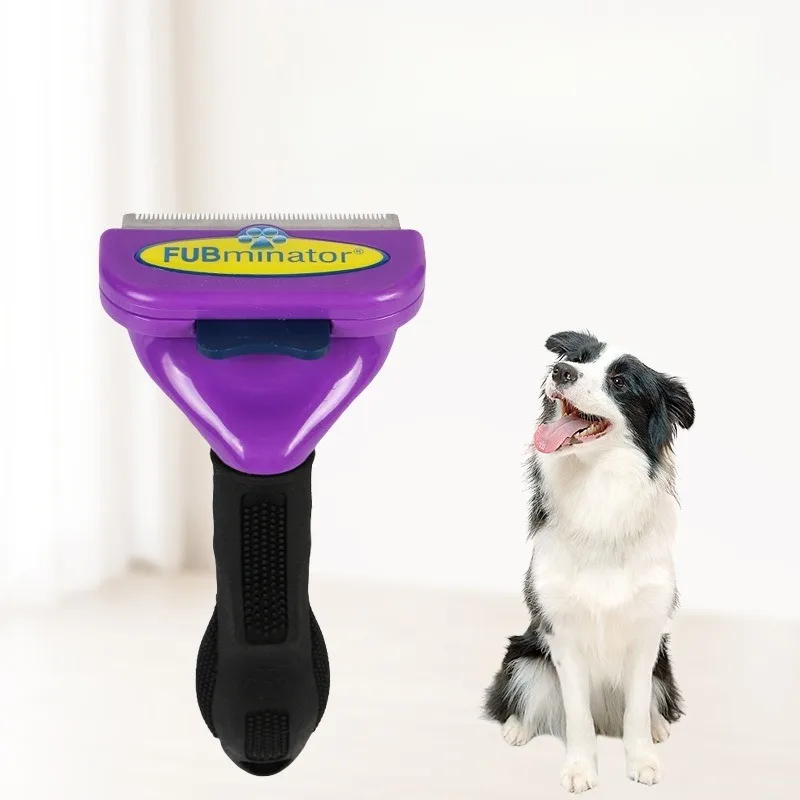 kf-S0a9054fe96b44942b7a81aa402abd401H Pet Grooming Brush Deshedding Brush Removes Loose Hair Tangles Cat Comb Shedding Rake Pet Hair Remover Brush for Dogs Cats - Image 1