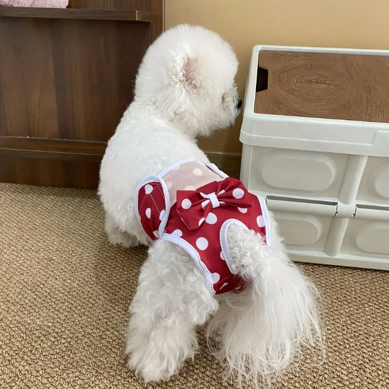 kf-S0aca3dcaa0924fccb52560644c1eb11cF Reusable and Adjustable Dog Diaper Pants - High-Quality Breathable Mesh Menstrual Pants, Suitable for Indoor and Outdoor Use, Stylish Lemon Leaf Pattern Design, Comfortable Pet Clothing, Available in Two Colors - Image 1