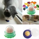 Cat Licking Catnip Ball, Wall-Mounted Nutrition Treat for Kittens - Image 3