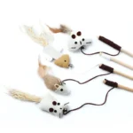 1PC Teaser Feather Toys Kitten Funny Colorful Rod Cat Wand Toys Wood Pet Cat Toys Interactive Stick Pet Cat Supplies - Image 5