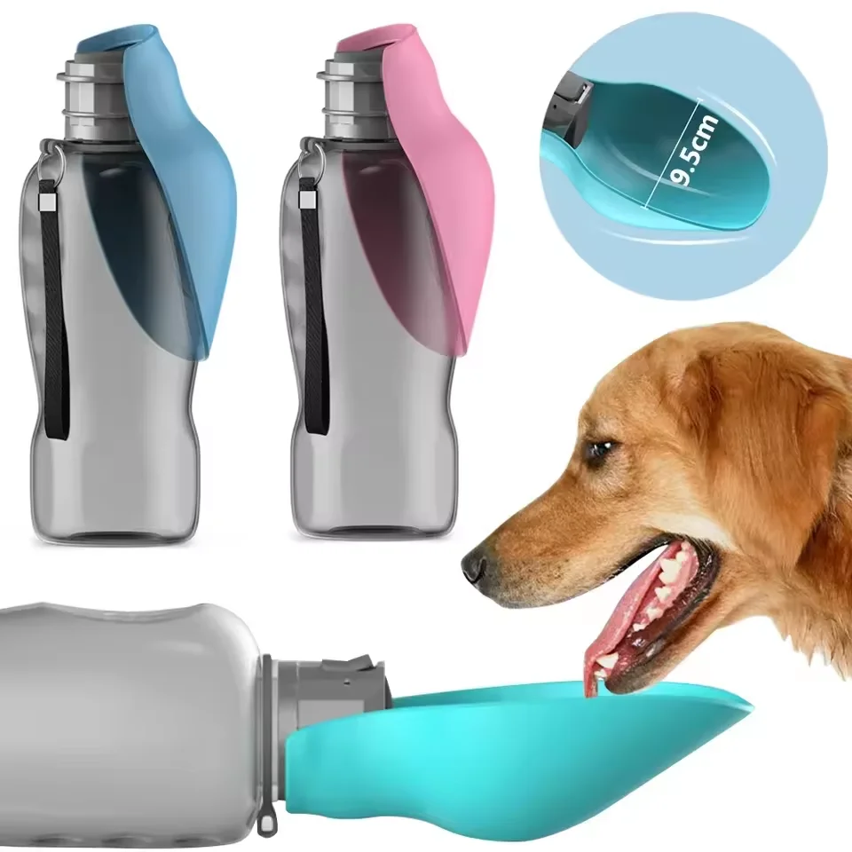 kf-S0c1b0b5f19954879a67ff71097e80a27I 800ml large capacity dog outdoor pet water cup portable accompanying cup folding flip water feeder outdoor water bottle supplies - Image 1