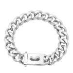 Gold Dog Collar Stainless Steel Metal Pet Choker Silver 19mm Wide Lead for Medium Large Dogs French bulldog Labrador Retriever - Image 5